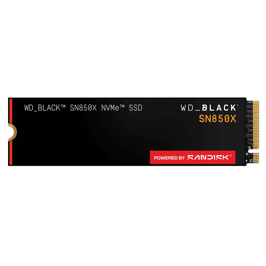 WD_BLACK SN850X 2TB NVMe SSD without heatsink, WDS200T2X0E-00BCA0 — manufacturer product image